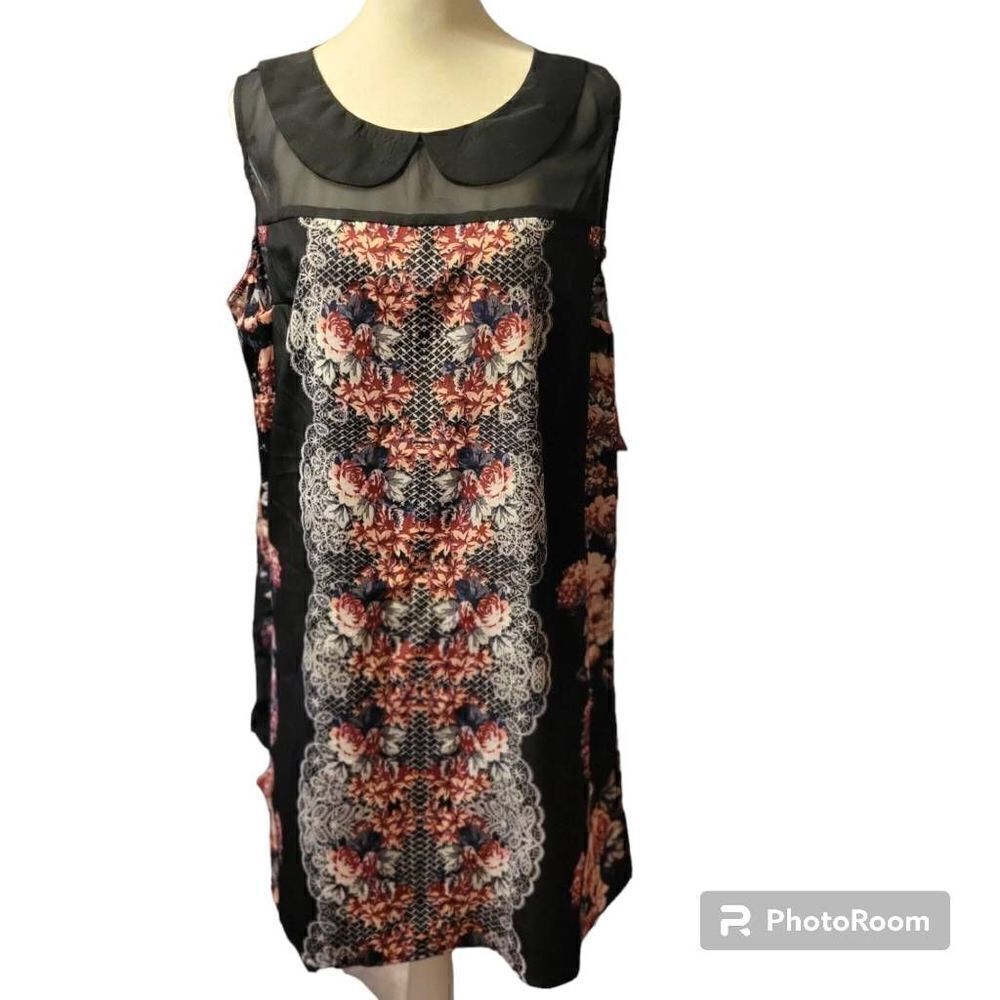 NWT Xhilaration Sleeveless Floral Black Dress Size XL